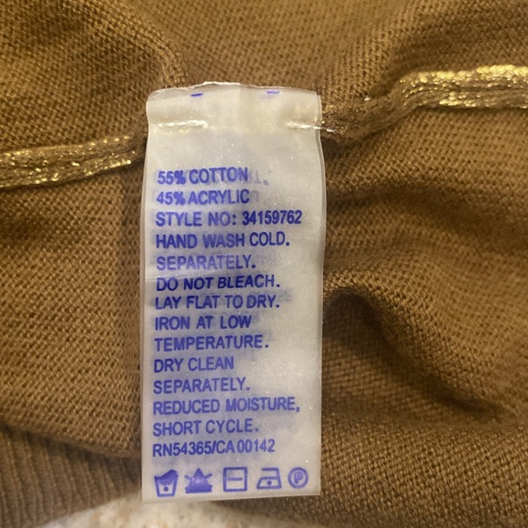 Peter Nygard Gold Sweater in Cotton Blend Size Medium - Picture 6 of 6